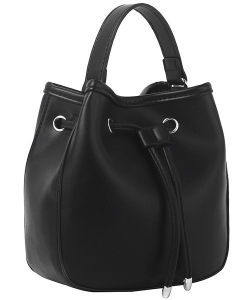Fashion Drawstring Satchel Bag GL-0155 BLACK